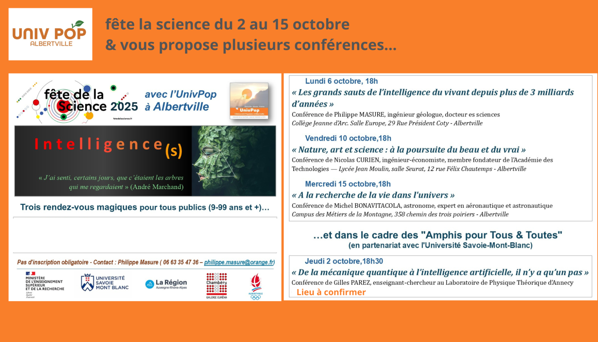 FÊTE DE LA SCIENCE : Trois rendez-vous magiques pour tous publics (9-99 ans et +)… RDV 1/3