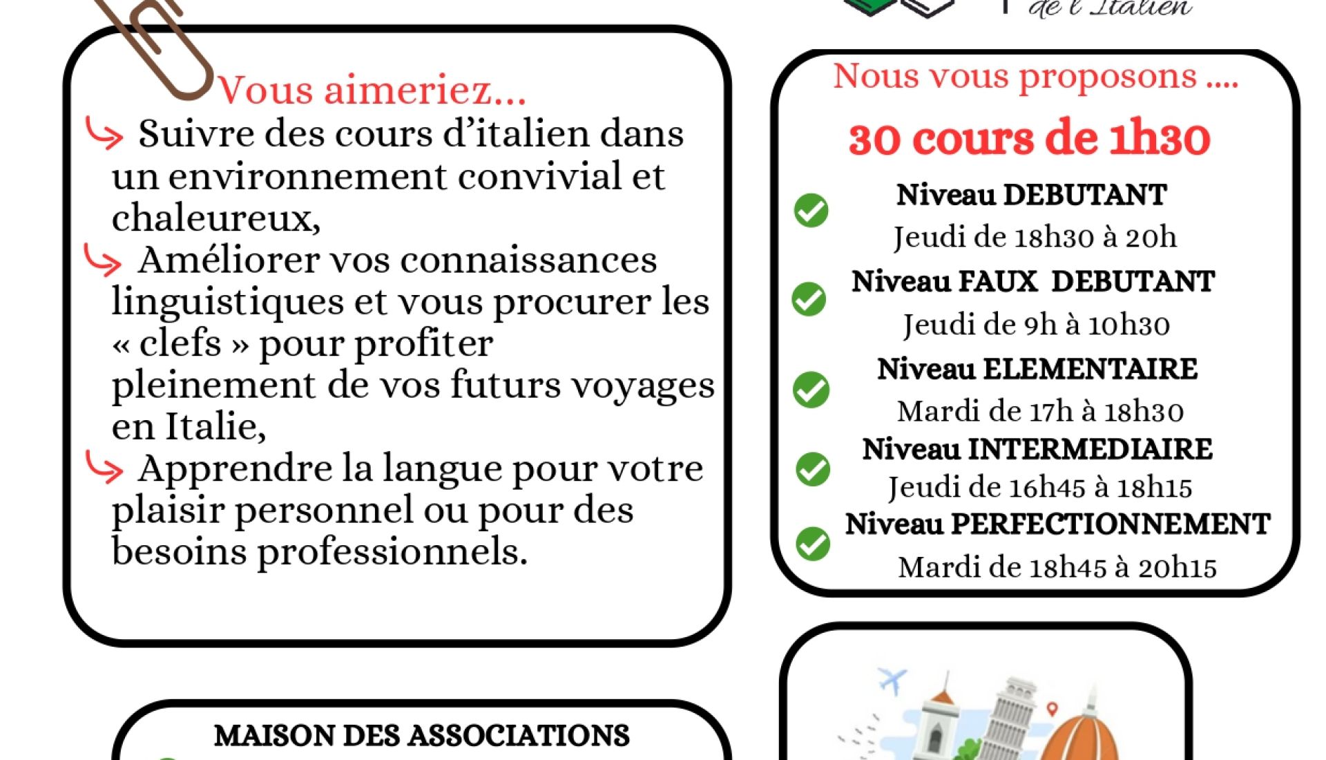 Italien - niveau élémentaire - (A1-2) - N2/3