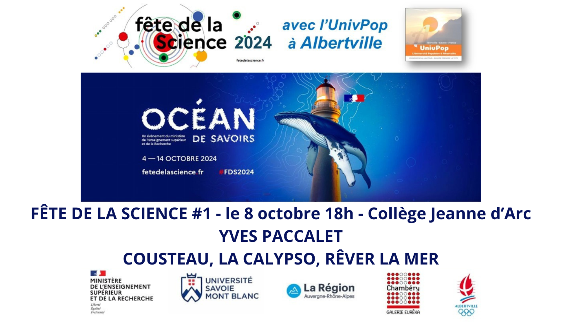 FÊTE DE LA SCIENCE #1 - YVES PACCALET, COUSTEAU, LA CALYPSO, RÊVER LA MER