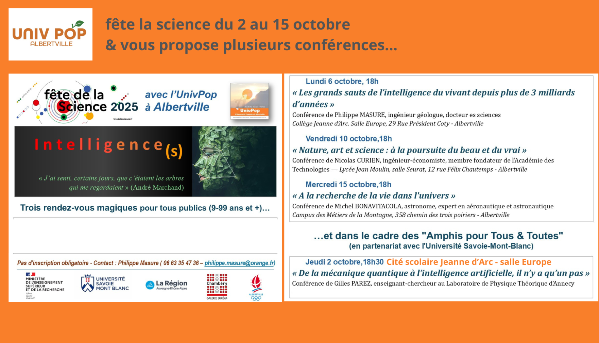 FÊTE DE LA SCIENCE : Trois rendez-vous magiques pour tous publics (9-99 ans et +)… RDV 1/3