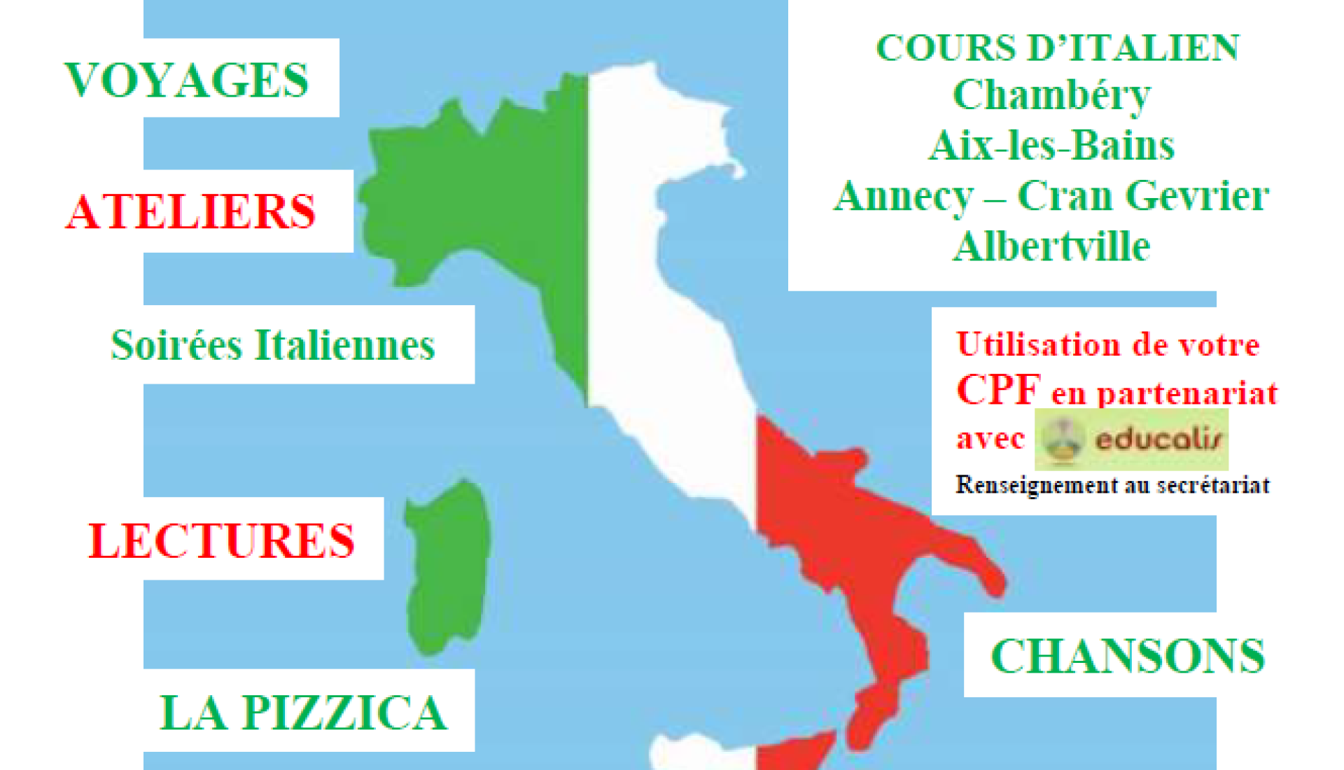 Cours d'Italien avec Maria de l'API