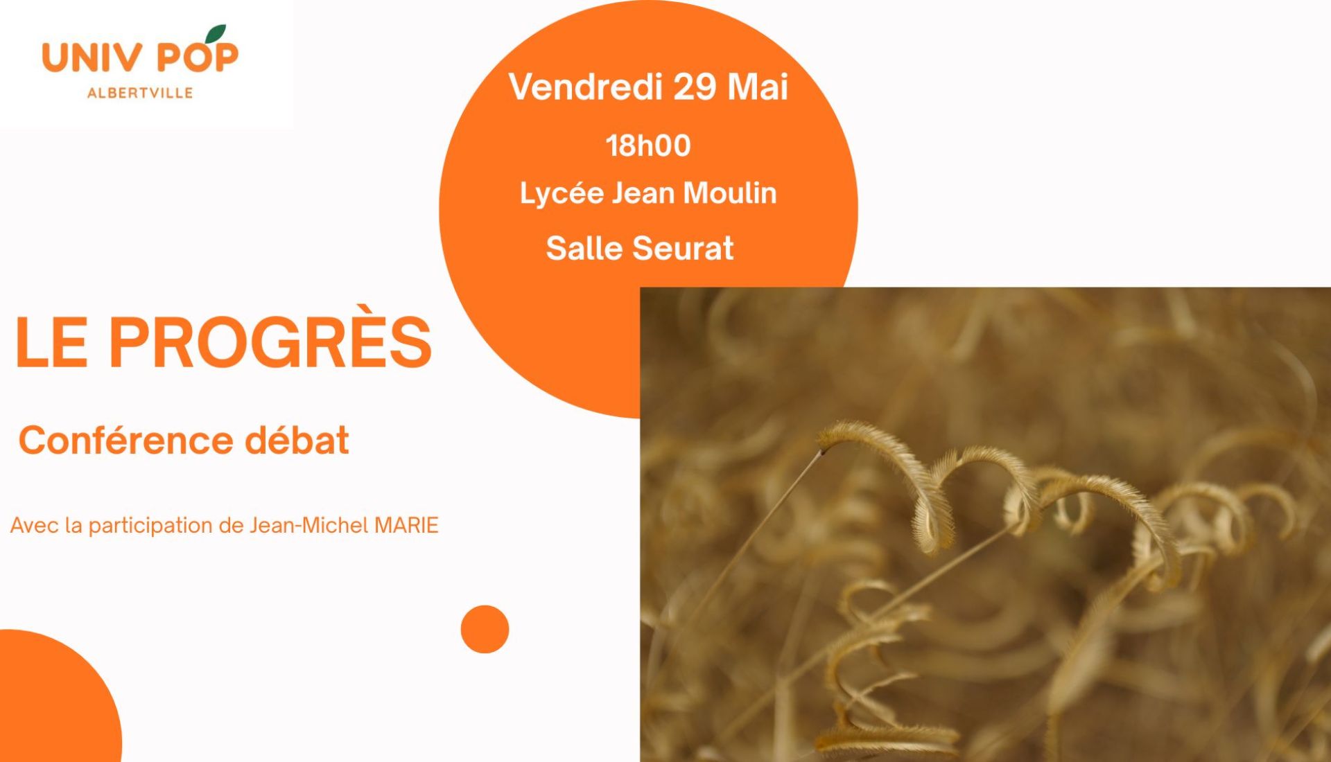 « Le progrès » - Conférence Débat de Jean-Michel MARIE